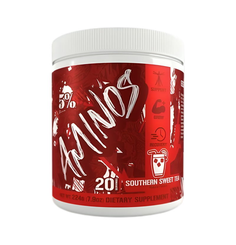 5% Nutrition Aminos - Code Red, Southern Sweet Tea - 224 grams