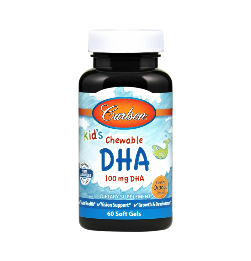 Carlson Labs Kid's Chewable DHA 100mg Orange 60 Mjuka Gelkapslar