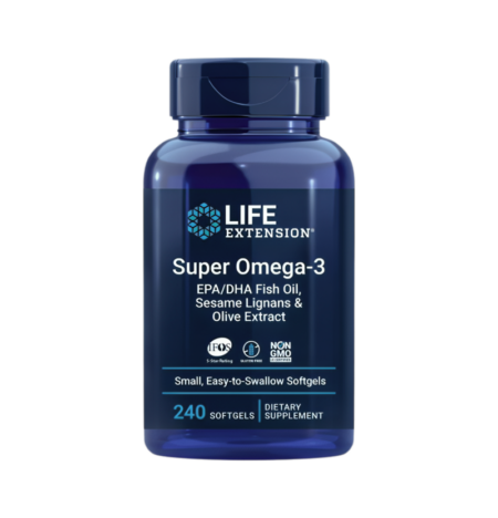 Life Extension Super Omega-3 EPA/DHA with Sesame Lignans & Olive Extract 240 Mjukgelkapslar