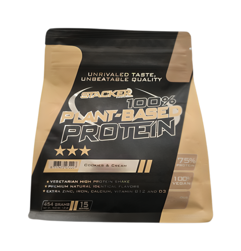 Stacker2 Europe 100% Plant Based Protein Cookies & Cream 454g