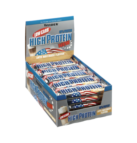 Weider 40% Low Carb High Protein Bar, Peanut Caramel 50g 24 Barer