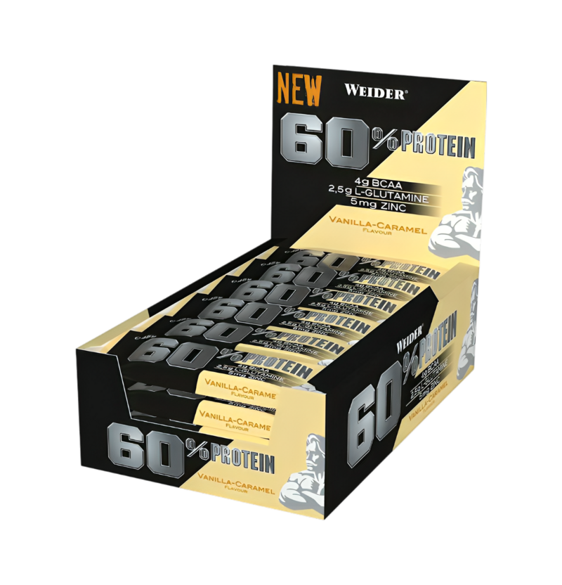 Weider 60% Protein Bar Cookies & Cream 24 x 45g Barer