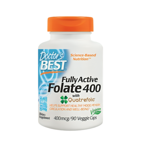 Doctor's Best Fully Active Folate 400 with Quatrefolic 400mcg 90 Kapslar