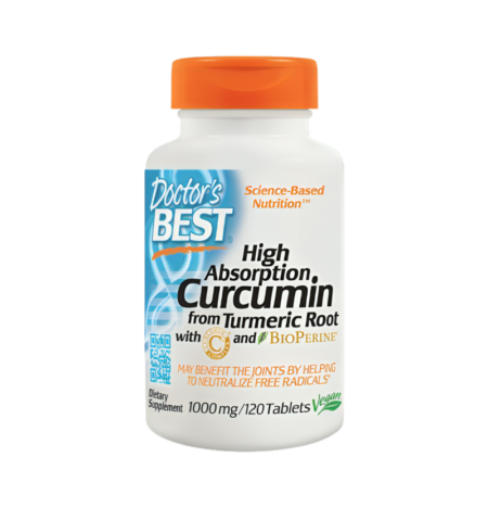 Doctor's Best High Absorption Curcumin From Turmeric Root with C3 Complex & BioPerine 1000mg 120 Tabletter
