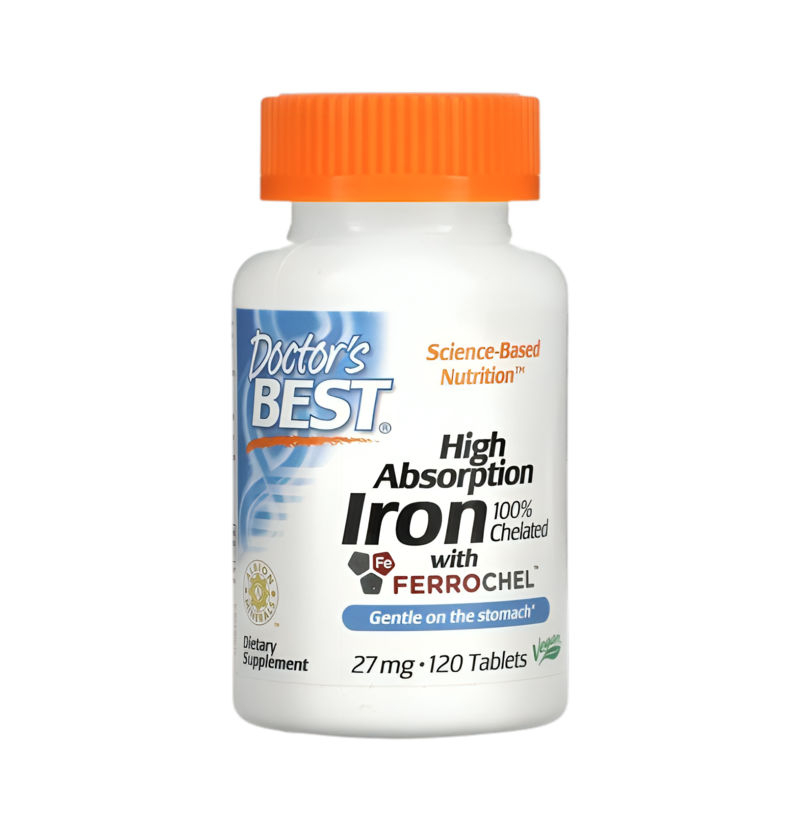 Doctor's Best High Absorption Iron 27mg 120 Tabletter