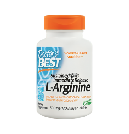 Doctor's Best L-Arginine Sustained + Immediate Release 500mg 120 Tabletter