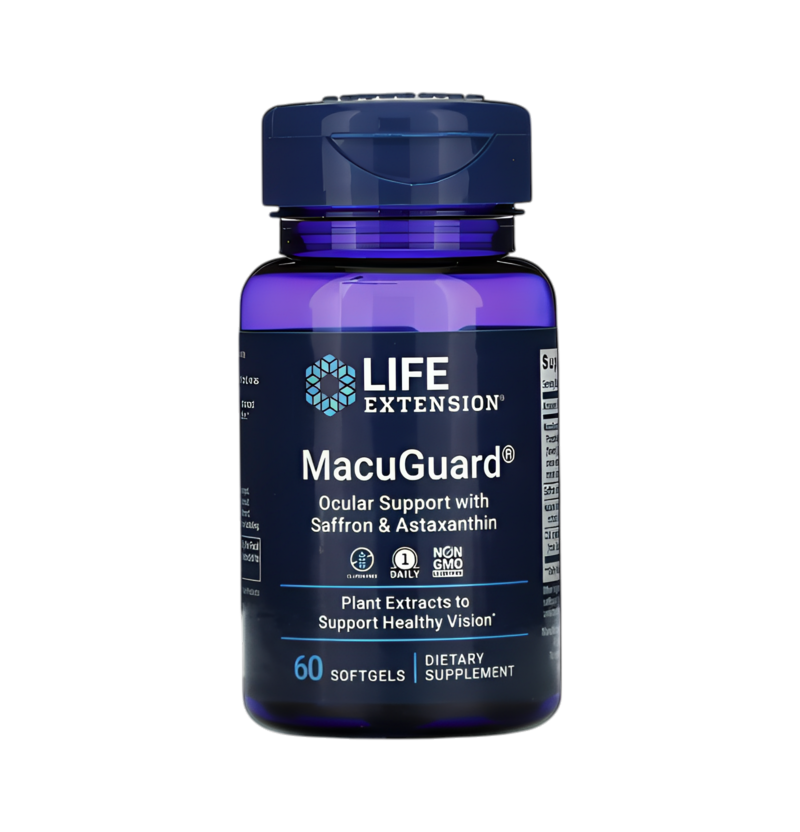 Life Extension MacuGuard Ocular Support with Saffron & Astaxanthin 60 Mjukgelkapslar