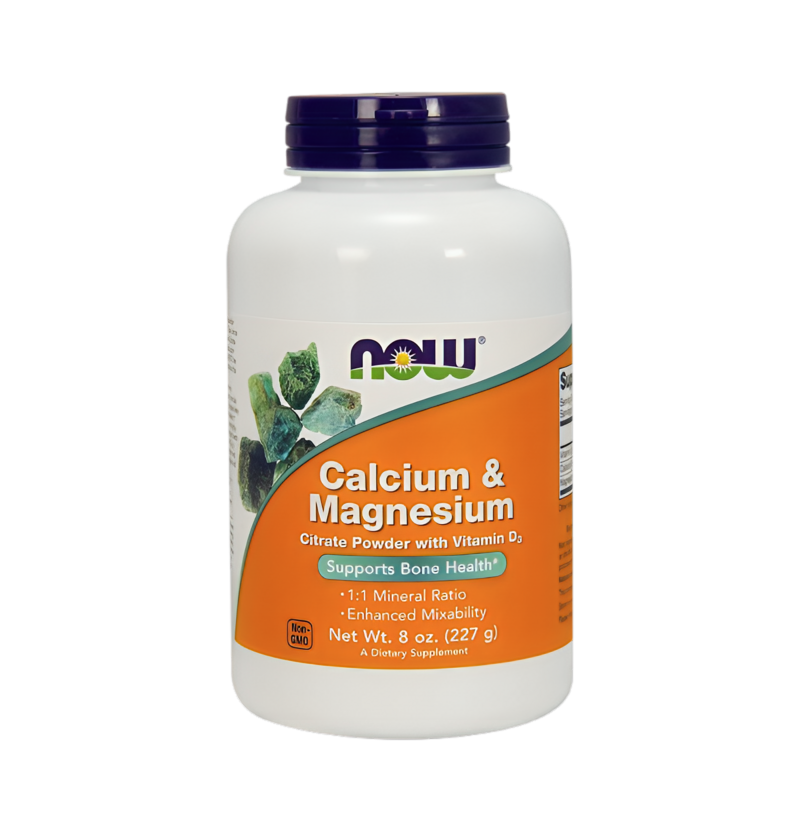 NOW Foods Calcium & Magnesium Citrate Powder with Vitamin D3 227g Pulver