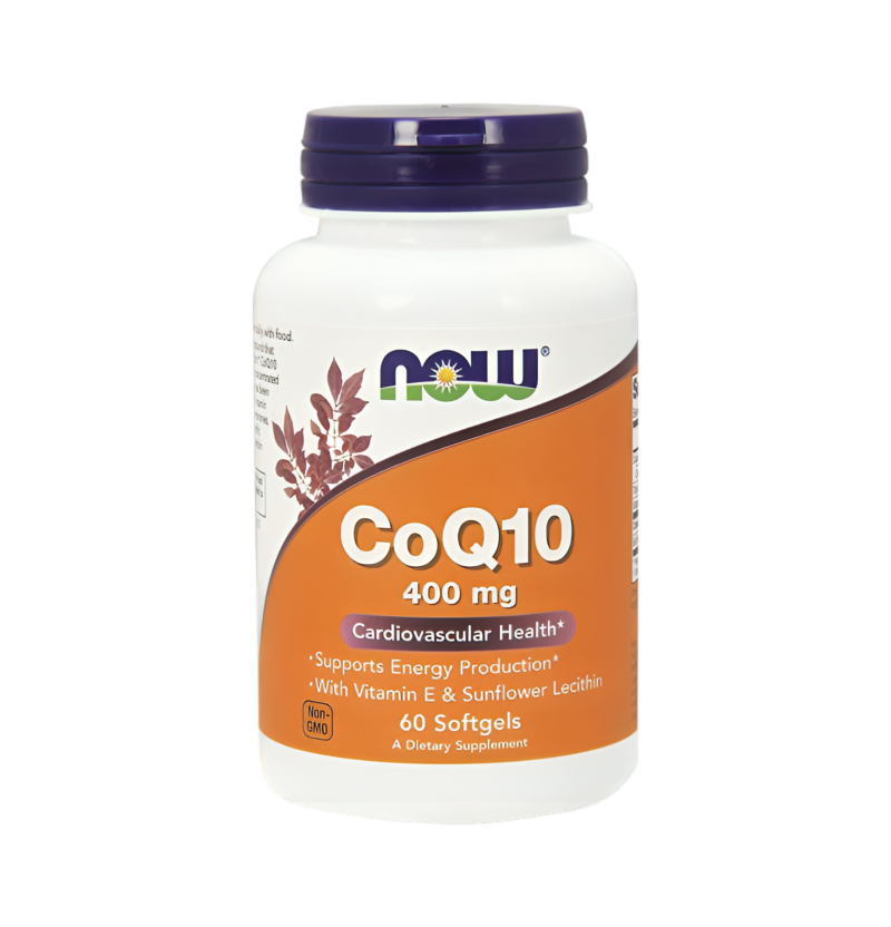 NOW Foods CoQ10 med Lecithin & Vitamin E 400mg 60 Mjuka Kapslar