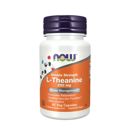 NOW Foods Dubbel styrka L-Theanine 200mg 60 Kapslar