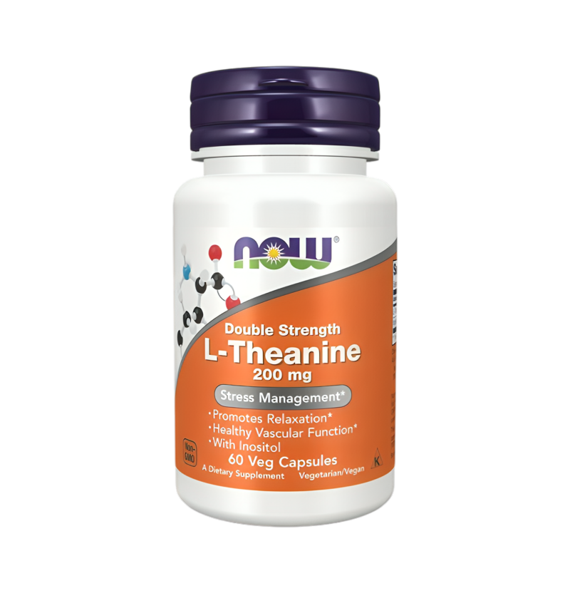NOW Foods Dubbel styrka L-Theanine 200mg 60 Kapslar