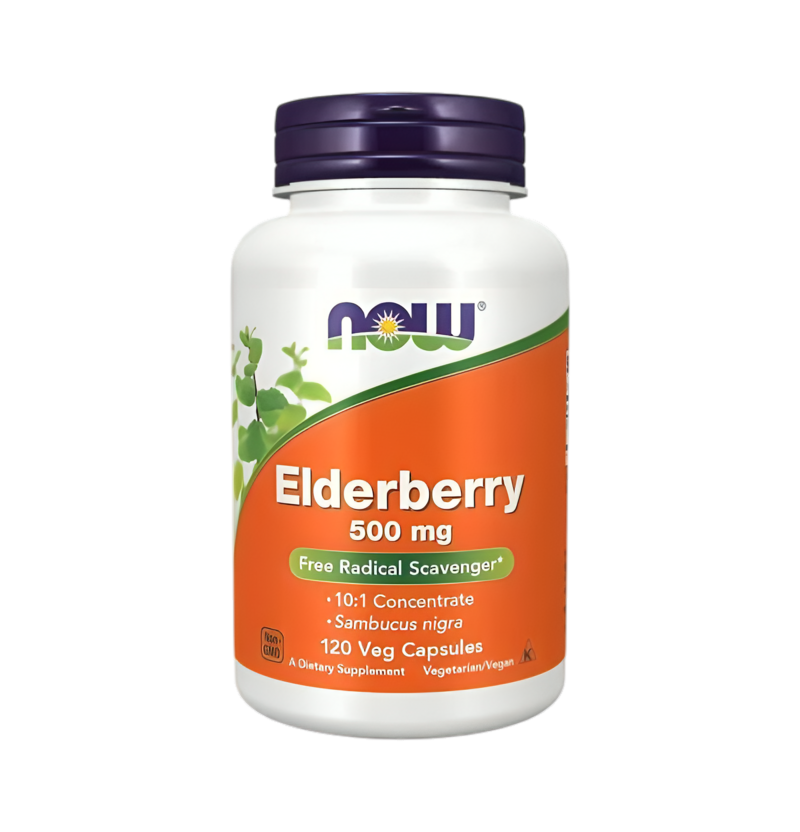 NOW Foods Elderberry 500mg 120 Kapslar