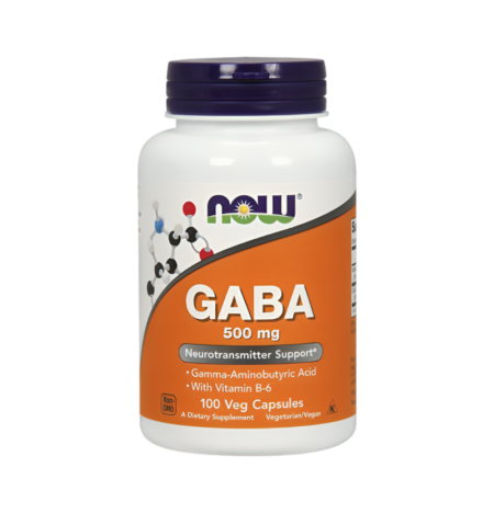 NOW Foods GABA med Vitamin B6 500mg 100 Kapslar