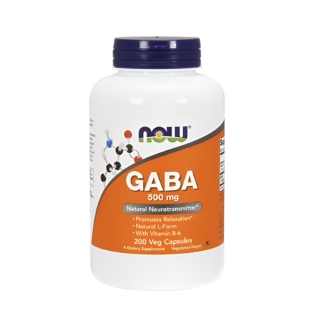 NOW Foods GABA with Vitamin B6 500mg 200 Kapslar