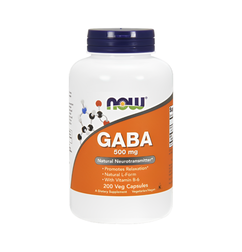 NOW Foods GABA with Vitamin B6 500mg 200 Kapslar