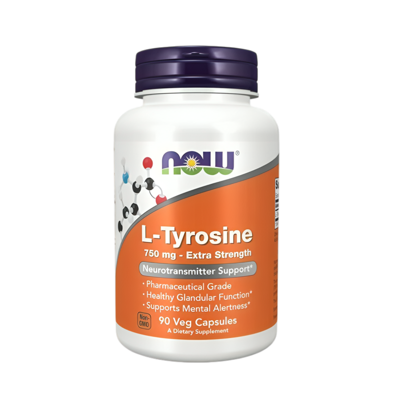 NOW Foods L-Tyrosine Extra Styrka 750mg 90 Vegetariska Kapslar