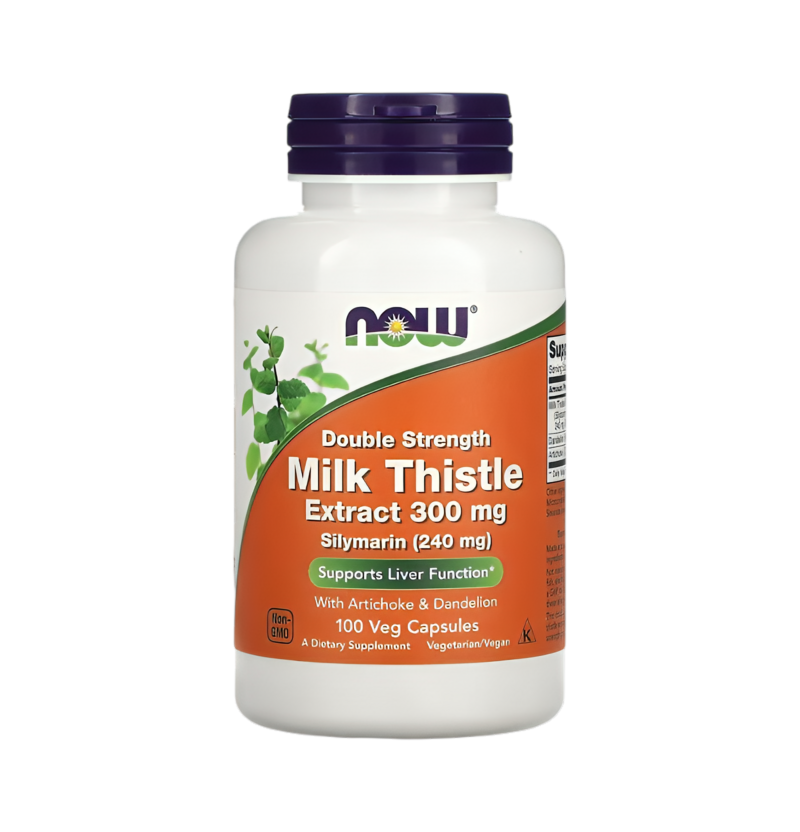 NOW Foods Milk Thistle Extract with Artichoke & Dandelion 300mg Double Strength 100 Kapslar