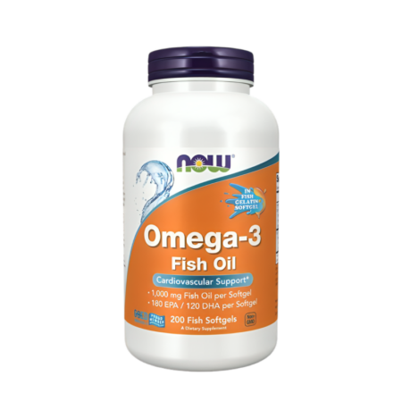 NOW Foods Omega-3 Fish Oil Molecularly Distilled 200 Mjuka kapslar