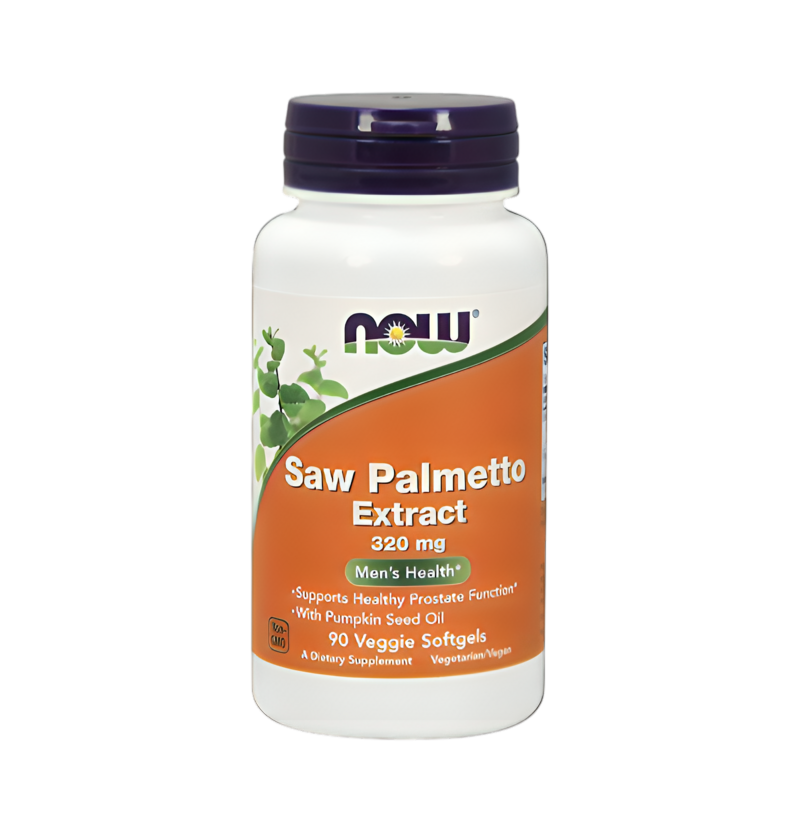 NOW Foods Saw Palmetto Extract with Pumpkin Seed Oil 320mg 90 Vegetariska Mjukgelkapslar