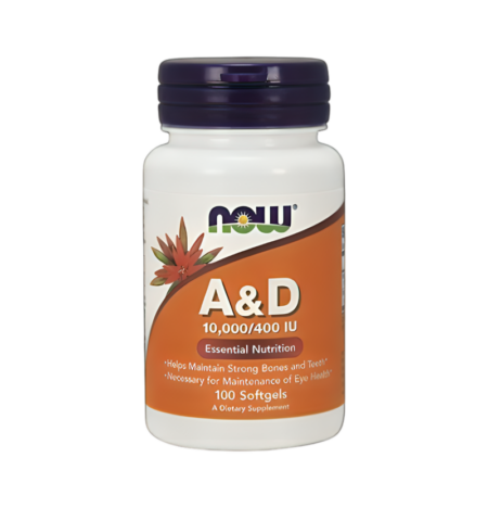 NOW Foods Vitamin A & D 10000/400IU 100 Kapslar