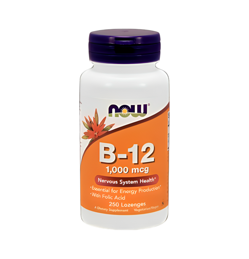NOW Foods Vitamin B-12 with Folic Acid 1000mcg 250 Sugtabletter