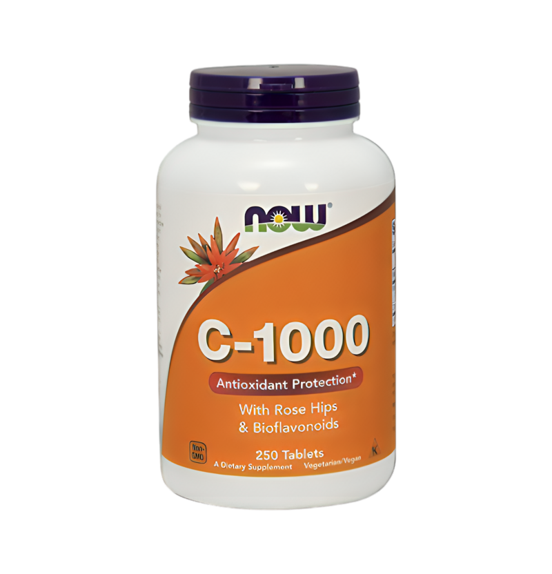 NOW Foods Vitamin C-1000 with Rose Hips & Bioflavonoids 250 Tabletter
