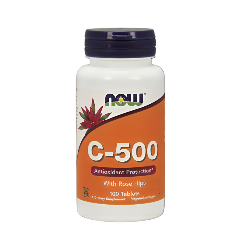 NOW Foods Vitamin C-500 with Rose Hips 100 Tabletter