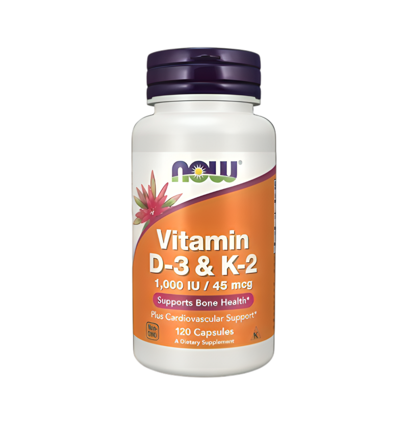 NOW Foods Vitamin D-3 & K-2 120 Kapslar