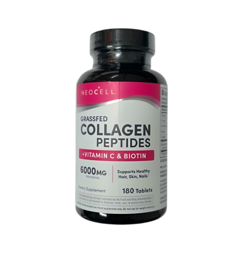 NeoCell Grassfed Collagen Peptides + Vitamin C & Biotin 180 Tabletter