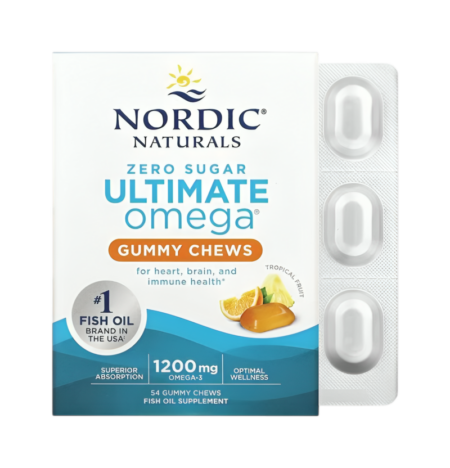 Nordic Naturals Ultimate Omega Gummy Chews 1200mg Tropical Fruit 54 Gummisar