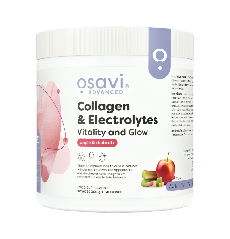 Osavi Collagen Electrolytes Vitality and Glow, Apple & Rhubarb 300g