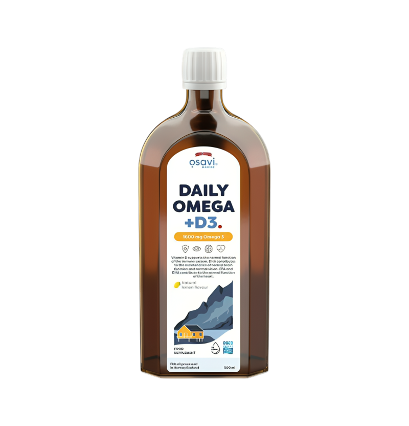 Osavi Daily Omega + D3 1600mg Omega 3 (Natural Lemon) 500ml