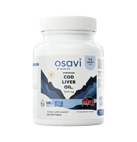 Osavi Norwegian Cod Liver Oil 1000mg (Lemon) 60 Mjukgelkapslar