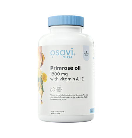 Osavi Primrose Oil med Vitamin A & E 1800mg 180 Mjukgelkapslar