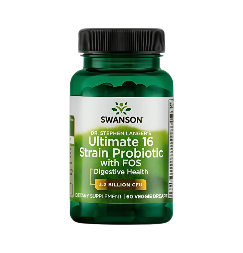 Swanson Dr. Stephen Langer's Ultimate 16 Strain Probiotic with FOS 3.2 Billion CFU 60 Kapslar