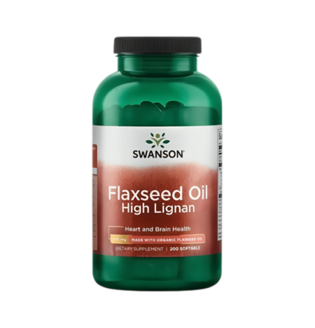 Swanson Flaxseed Oil High Lignan 200 Mjukgelkapslar