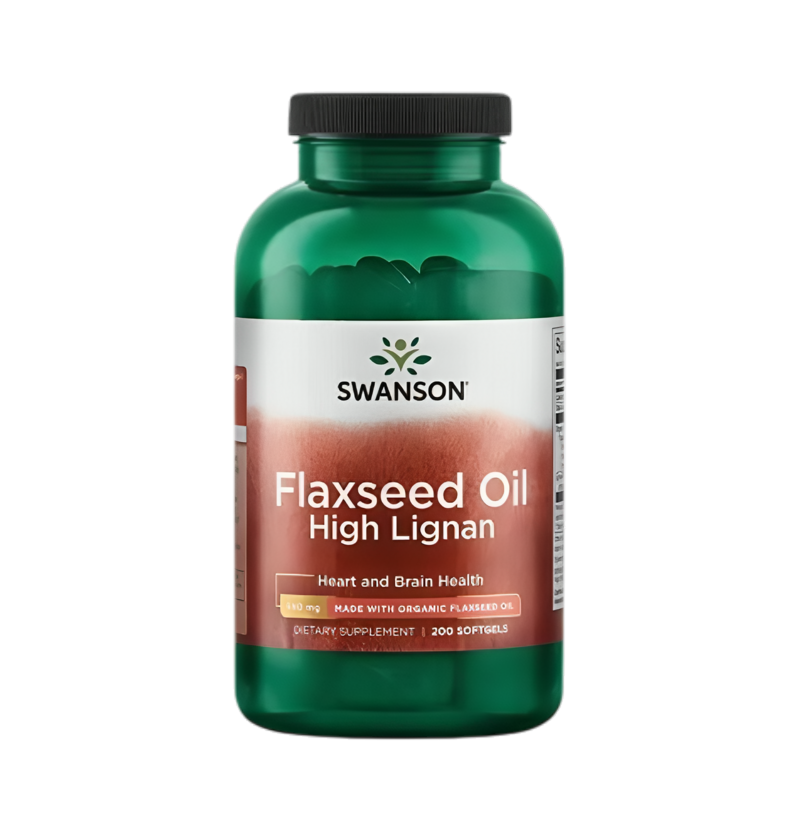 Swanson Flaxseed Oil High Lignan 200 Mjukgelkapslar