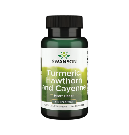 Swanson Turmeric, Hawthorn and Cayenne 60 Kapslar