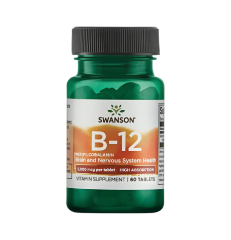 Swanson Vitamin B-12 Methylcobalamin 5000mcg High Absorption 60 Tabletter