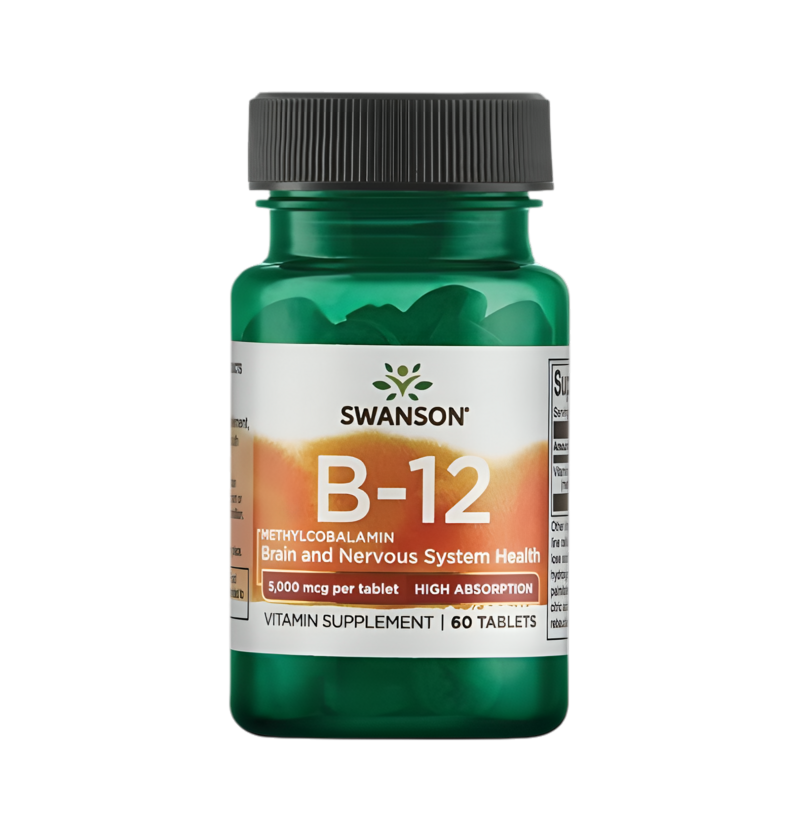 Swanson Vitamin B-12 Methylcobalamin 5000mcg High Absorption 60 Tabletter