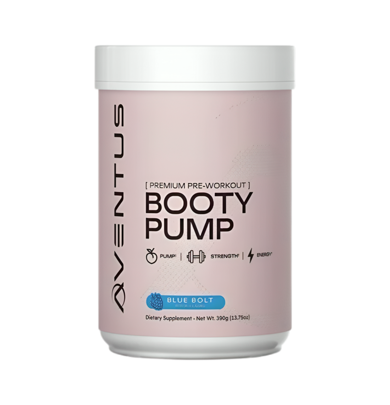 Aventus Supplements Booty Pump - Premium Pre-Workout, Blue Bolt - 390g