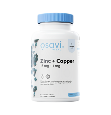 Osavi Zinc + Copper 15mg + 1mg 120 Veganska Kapslar
