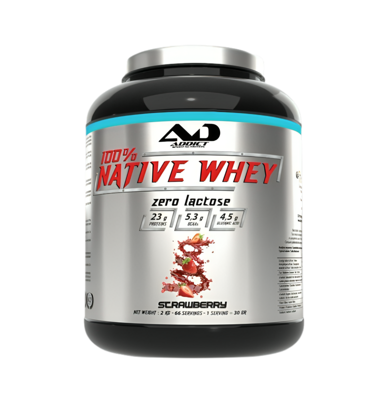 Addict Sport Nutrition 100% Native Whey Zero Lactose, Strawberry 2000g