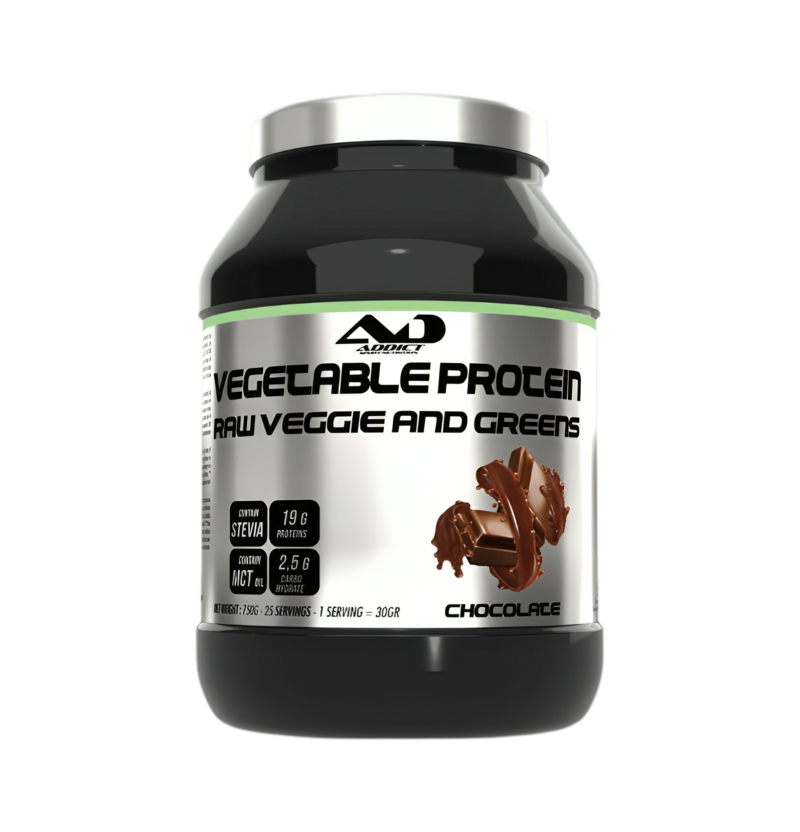 Addict Sport Nutrition Vegetable Protein Raw Veggie and Greens, Chocolate 750g