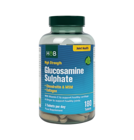 Holland & Barrett Hög styrka Glucosamine Sulphate + Chondroitin & MSM + Collagen 180 Tabletter