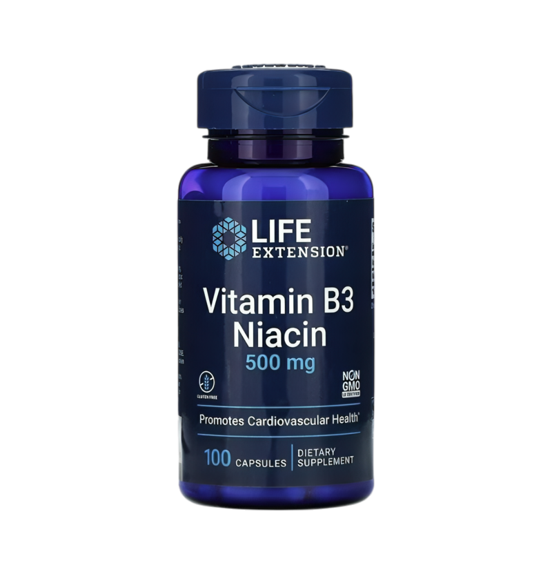 Life Extension Vitamin B3 Niacin 500mg 100 Kapslar