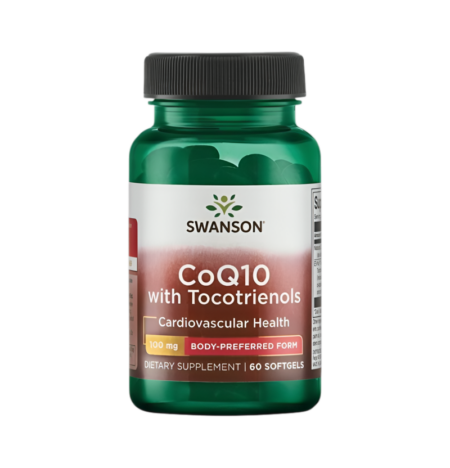 Swanson CoQ10 100mg med 10mg Tocotrienols 60 Mjuka Kapslar
